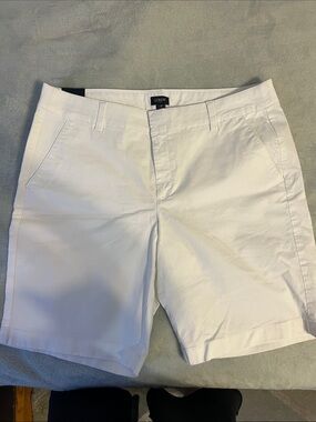 J. Crew White Cotton Chino Shorts